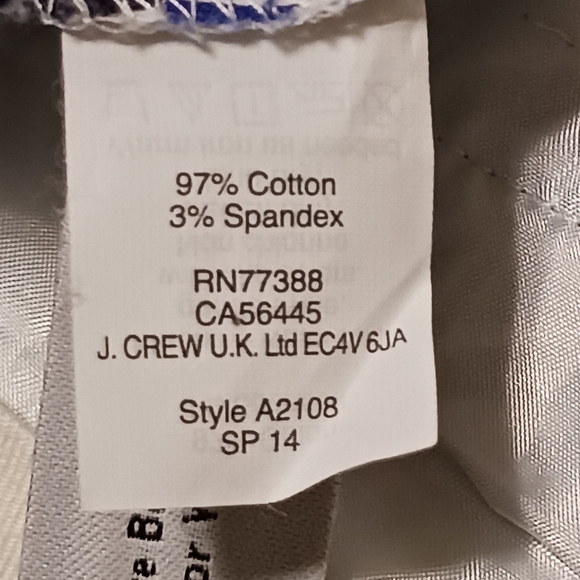 J Crew Womens Sz 6 Blue Black White Wave Abstract Design Capri Pants Style A2108 - Picture 5 of 9